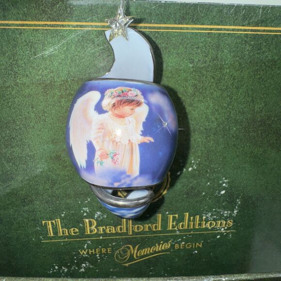 24 Bradford Editions Thomas Kinkade Heirloom Glass Starlight Angel BOX ORNAMENTS - Picture 5 of 15
